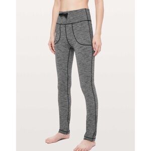Lululemon Skinny Will Pant Luon Variegated Knit Black Heathered Black 2